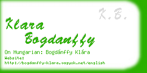klara bogdanffy business card